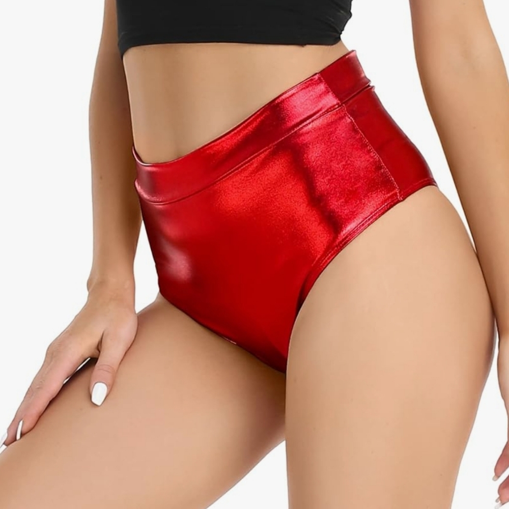Perfect For Costume Or Cosplay - Metallic Red Bikini Bottom Medium/Small
